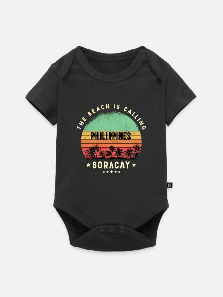 Boracay Indonesien Strand Design - Baby Premium Kurzarmbody - Schwarz