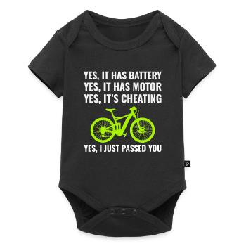 E-Bike Electric Bicycle Bike Cycling Biker Mtb - Baby Premium short-sleeve bodysuit - black - Front