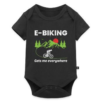 E-Bike Electric Bicycle Bike Cycling Biker Mtb - Baby Premium short-sleeve bodysuit - black - Front