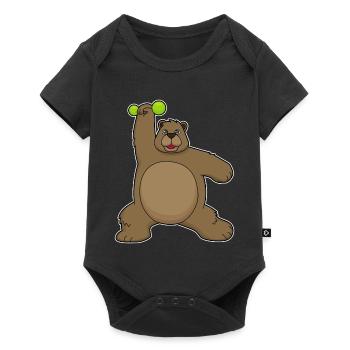Bodybuilding Bear Bodybuilding avec haltères - Body à manches courtes Premium Bébé - noir - Devant