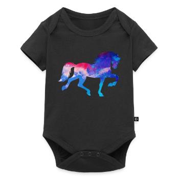 Cheval Fou Étalon Galop Chevaux Islandais Chevaux - Body à manches courtes Premium Bébé - noir - Devant