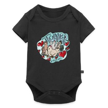 Verrückter Hühnerhaufen - Baby Premium Kurzarmbody - Schwarz - Vorne