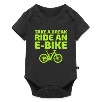 E-Bike Electric Bicycle Bike Cycling Biker Mtb - Baby Premium short-sleeve bodysuit - black - Front
