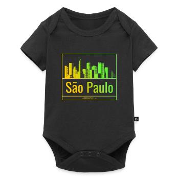 São Paulo skyline in neon gradient - Baby Premium short-sleeve bodysuit - black - Front