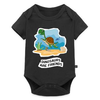 Dinosaurs are Friends - Baby Premium short-sleeve bodysuit - black - Front