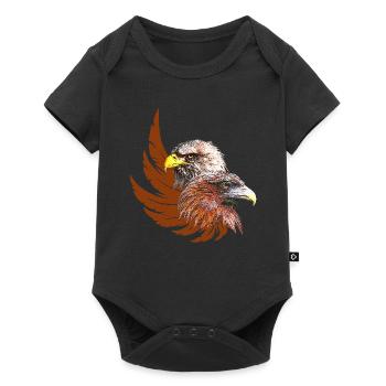 adlerdesign frau, zwei adlerköpfe, adlerflügel - Baby Premium Kurzarmbody - Schwarz - Vorne