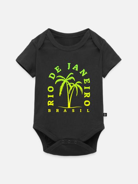 Rio Palm Neon Brasil - Baby Premium Kurzarmbody - Schwarz