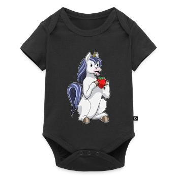 Licorne Fraise - Body à manches courtes Premium Bébé - noir - Devant