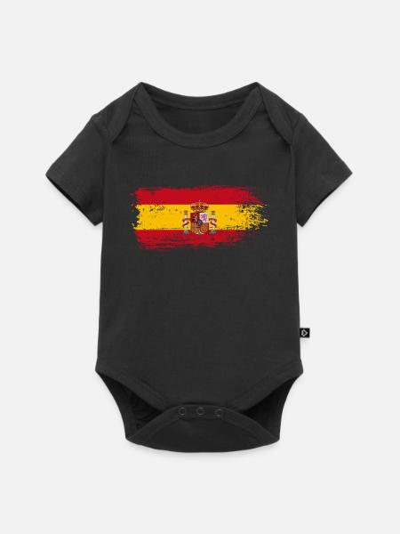 Wappen der spanischen Flagge Splash - Baby Premium Kurzarmbody - Schwarz