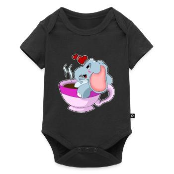 Elephant Coffee Mug - Baby Premium short-sleeve bodysuit - black - Front