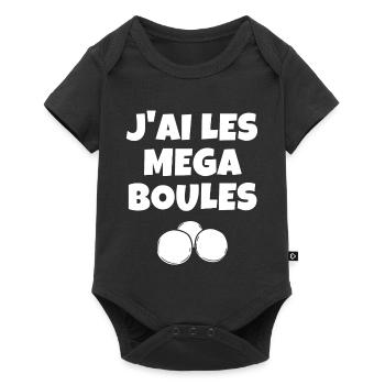 pétanque, bouliste, pétanqueur - Body à manches courtes Premium Bébé - noir - Devant