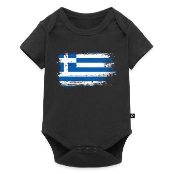 Grunge Greek Flag Sketch - Baby Premium short-sleeve bodysuit - black - Front