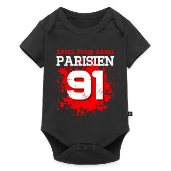 Sang Pour Sang Parisien - 91 - Body à manches courtes Premium Bébé - noir - Devant