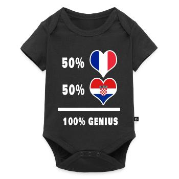 Das Frankreich und Kroatien brillant/Geschenk - Baby Premium Kurzarmbody - Schwarz - Vorne