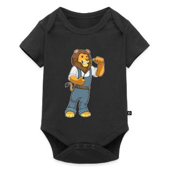 Lion Mechanic Screwdriver Workshop - Baby Premium short-sleeve bodysuit - black - Front
