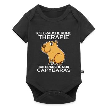 Capybara Wasserschwein - Baby Premium Kurzarmbody - Schwarz - Vorne