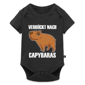 Capybara Wasserschwein - Baby Premium Kurzarmbody - Schwarz - Vorne