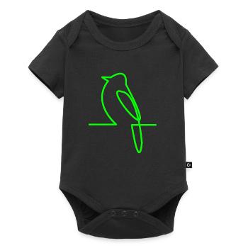 Glowing Bird Line Art - Baby Premium short-sleeve bodysuit - black - Front