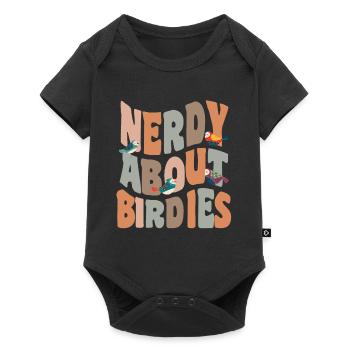 Vögel nerdig über Birdies - Baby Premium Kurzarmbody - Schwarz - Vorne