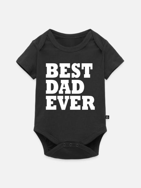 Best dad ever - Baby Premium Kurzarmbody - Schwarz