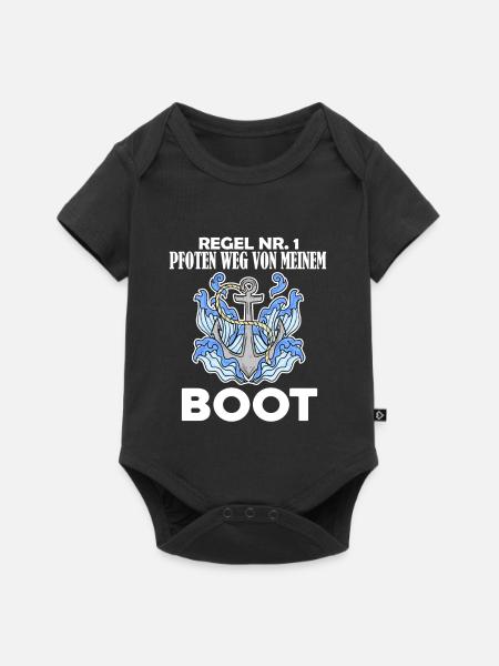 Motorboot Kapitän Boot - Regel - Baby Premium Kurzarmbody - Schwarz