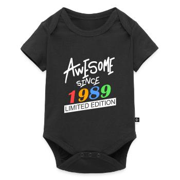 1989 geboren - Baby Premium Kurzarmbody - Schwarz - Vorne