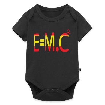 E=m.c² Mass and Energy in red and yellow - Baby Premium short-sleeve bodysuit - black - Front
