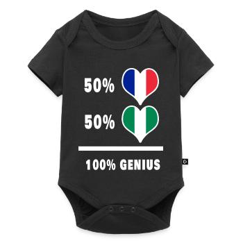 La France et le Nigéria génie / cadeau - Body à manches courtes Premium Bébé - noir - Devant