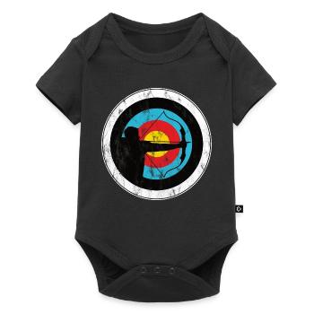 Bogenschiessen Bogenschütze mit Zielscheibe - Baby Premium Kurzarmbody - Schwarz - Vorne