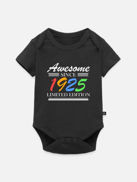 1925 - Jahrgang 1925 - Fantastisch seit 1925 - Baby Premium Kurzarmbody - Schwarz