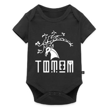 White deer animal totem - Baby Premium short-sleeve bodysuit - black - Front