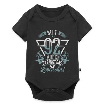 92. Geburtstag Da Fängt Das Leben An - Baby Premium Kurzarmbody - Schwarz - Vorne