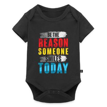 Motivierendes Spruchdesign in bunten Farben - Baby Premium Kurzarmbody - Schwarz - Vorne