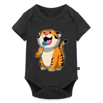 Sucette tigre - Body à manches courtes Premium Bébé - noir - Devant