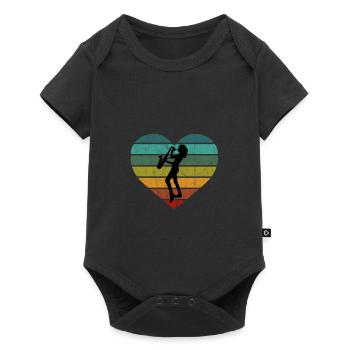 I love saxophone and saxophonist - Baby Premium short-sleeve bodysuit - black - Front