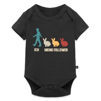 Ich Meine Follower Hase Kaninchen - Baby Premium Kurzarmbody - Schwarz - Vorne