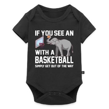 If you see an elephant with a basketball saying - Baby Premium short-sleeve bodysuit - black - Front