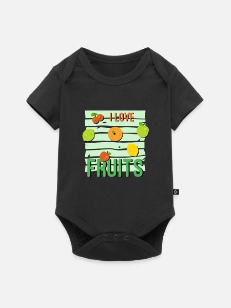 I love Fruits - Baby Premium Kurzarmbody - Schwarz