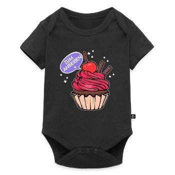 Süßigkeiten Statement Backen Cupcake Naschen - Baby Premium Kurzarmbody - Schwarz - Vorne