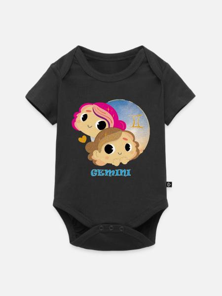 Zwillinge Zwillinge - Baby Premium Kurzarmbody - Schwarz