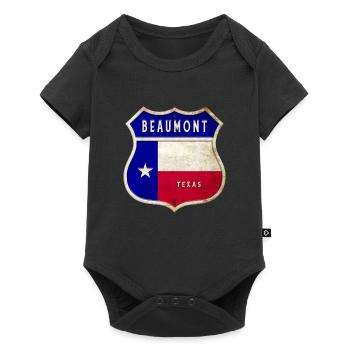 Beaumont Texas crest flags design - Baby Premium short-sleeve bodysuit - black - Front