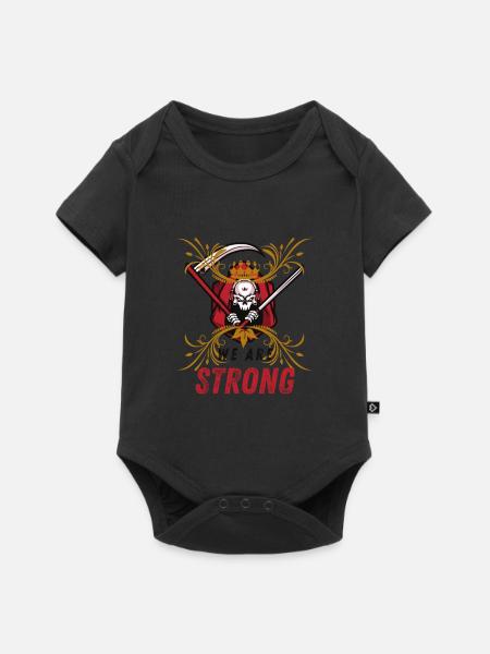 Skelett Krieger mit Krone - Baby Premium Kurzarmbody - Schwarz