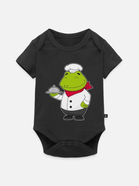 Frosch Koch Servierglocke Kochen - Baby Premium Kurzarmbody - Schwarz