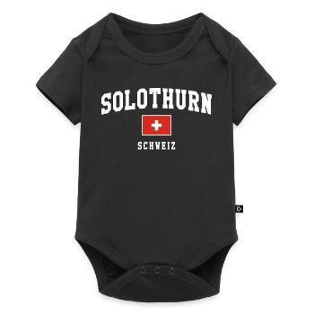 Solothurn Schweiz Flag Badge - Baby Premium Kurzarmbody - Schwarz - Vorne