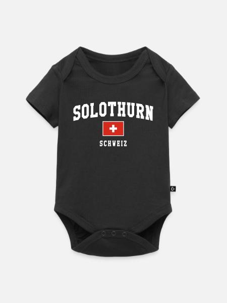 Solothurn Schweiz Flag Badge - Baby Premium Kurzarmbody - Schwarz