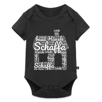 Schaffa Schaffa Häusle baua Schwäbisch Schwaben - Baby Premium Kurzarmbody - Schwarz - Vorne