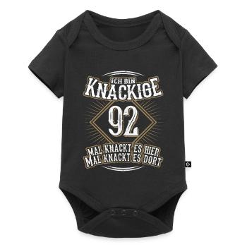 92. Geburtstag Lustig Geschenk - Baby Premium Kurzarmbody - Schwarz - Vorne
