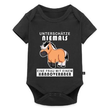 Hannoveraner Pferd Hauspferd - Baby Premium Kurzarmbody - Schwarz - Vorne