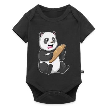 Panda Brot  - Baby Premium Kurzarmbody - Schwarz - Vorne