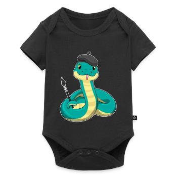Peinture au pinceau du Peintre de Serpents - Body à manches courtes Premium Bébé - noir - Devant